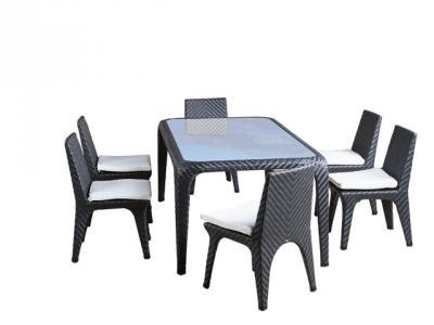 Комплект плетеной мебели Болонья, 7 пр, черный, 4SIS