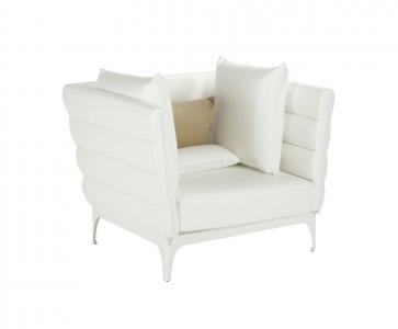 Кресло мягкое с подушками в стиле лаунж Roberto Serio, белый, 840х1030х780 мм, Talenti, Pad