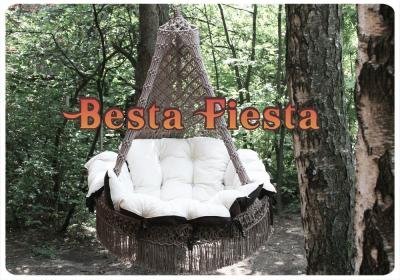 Подвесное кресло-гамак Cartagena, серебристый, 1250х1250х1800 мм, Besta Fiesta