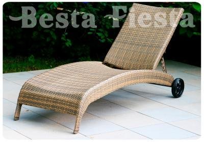 Лежак Monaco плетеный, бежево-коричневый, 730х1960х990 мм, Besta Fiesta