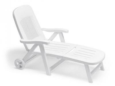 Лежак пластиковый Elegant Sun-bed, белый, 800х1900х980 мм, Scab Giardino, Elegant