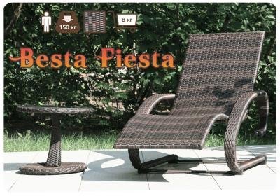 Плетеное кресло-шезлонг Largo, коричневый, 1750х580х900 мм, Besta Fiesta