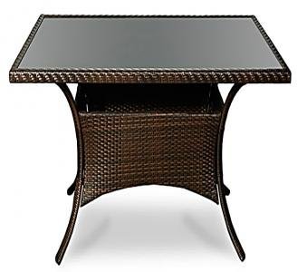 Стол обеденный со стеклянной столешицей, коричневый, 700х700х720 мм, Garda, Garda 1012
