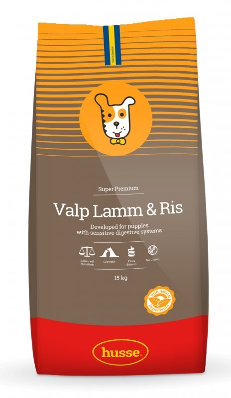 Гипоаллергенный сухой корм Husse Lamm&Ris Valp с ягненком для щенков