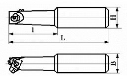 Резцы сборные расточные с механическим креплением цилиндрической вставки с режущим элементом из АСПК («Карбонадо») и Композита-01 (Эльбора-Р) ИС-224
