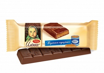 Шоколад Алёнка с начинкой Варёная сгущёнка 48 грамм