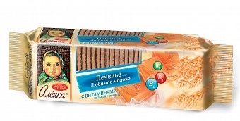 Печенье Алёнка вкус любимое молоко с витаминами 190 г.