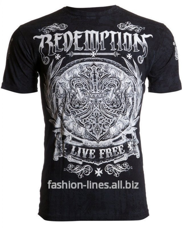 Мужская футболка Archaic By Affliction с гербом, черная