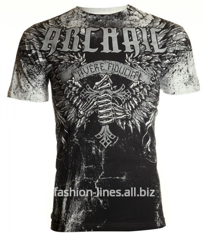 Мужская футболка Archaic by Affliction Holy Man с крыльями на спине