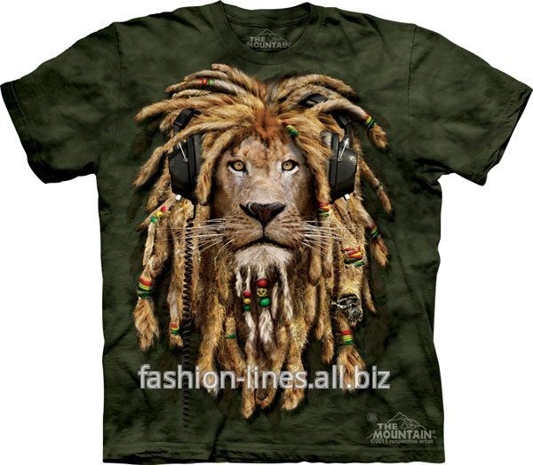Мужская футболка The Mountain DJ Jahman с львом в наушниках