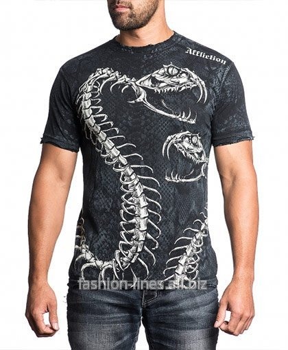 Футболка Affliction Skeletal со скелетами змей