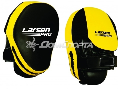 Лапа боксерские (пара) Larsen Pro JE-2190 иск.кожа черный/желтый N/S(934)