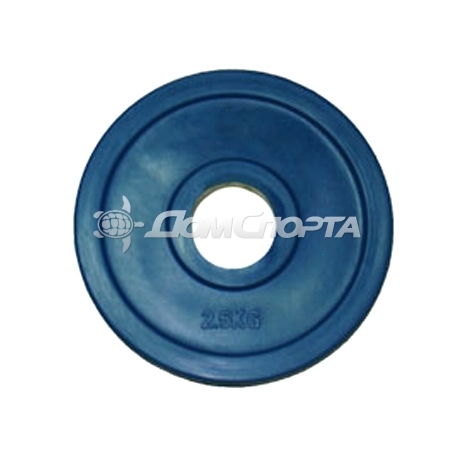 Олимпийский диск евро-классик с хватом ромашка Oxygen Fitness 2,5 кг. (обрезиненный, синий, d51мм.)