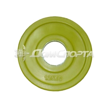 Олимпийский диск евро-классик, серия ромашка Oxygen Fitness 1,25 кг. (обрезиненный, желтый, d51мм.)