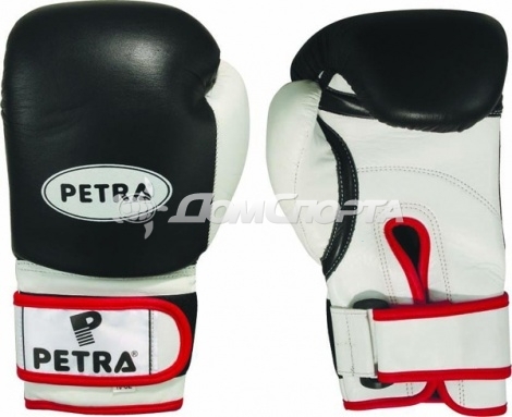 Перчатки боксерские (иск.кожа) Petra PS-796 черный/белый