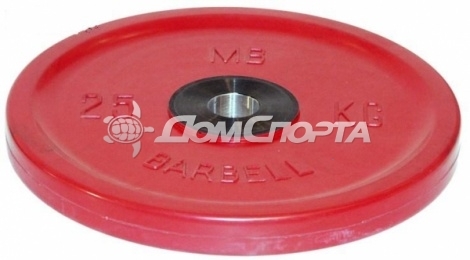 Диск обрезиненный, евро-классик, красный, 25 кг MB Barbell MB-PltCE-25