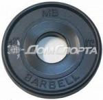 Диск обрезиненный, черный, евро-классик, 1,25 кг MB Barbell MB-PltBE-1,25