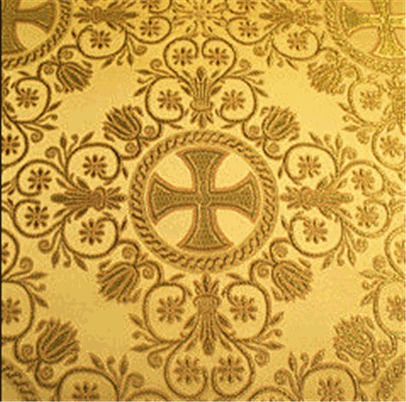 Церковная ткань Алания, жёлтый