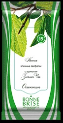 Влажные освежающие с экстрактом зеленого чая