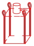 Биг-бэг четырехстроповый верх крышка с загрузочным люком глухое днище