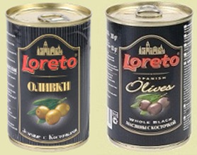 Оливки, маслины, с косточками, без косточек Loreto, производство Испания