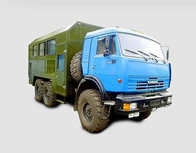 Автомобиль специализированный для перевозки линейных бригад модели  КАВС-Х-Х-43114 на шасси КамАЗ-43114 (6х6). Бригадные автомобили