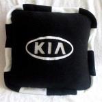 Автомобильная подушка Kia черная с кантом