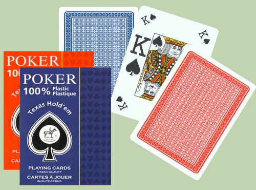 Игральные карты 100% Пластик-Покер, Джамбо Индекс 54 листа
