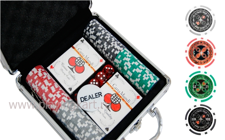 Покерный набор на 100 фишек с номиналом ГД5 - 100