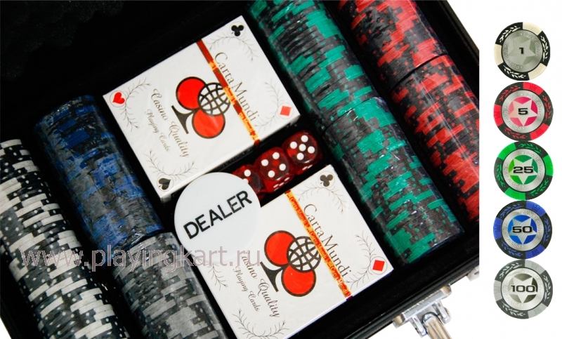 Покерный набор на 200 фишек с номиналом ГД6 - 200