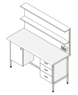 Стол лабораторный с надстройкой
