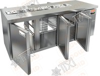 Стол холодильный для салатов HiCold SL2T-111GN (1/6) с распашными дверями с двух сторон