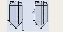 Емкости вертикальные с нижним коническим и верхним эллиптическим днищами ВКЭ