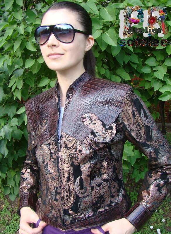 Куртка из крокодила женская