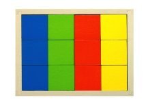 Набор «Кубики» деревянный окрашенный, 12 шт. в наборе, 4 цвета