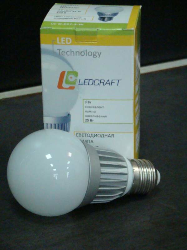 Светодиодная лампа LEDcraft E27 3 ватт