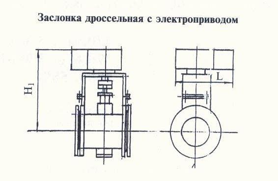 Заслонка дроссельная А5805; PN,МПа 1,2; углеродистая сталь