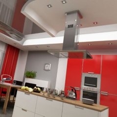 Натяжной потолок на кухне