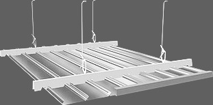 Реечные алюминиевые потолки  закрытого типа ППР-075 и ППР-150