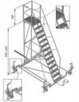 Лестница с площадкой, Передвижные подмостки с односторонним подъемом, лестница с платформой