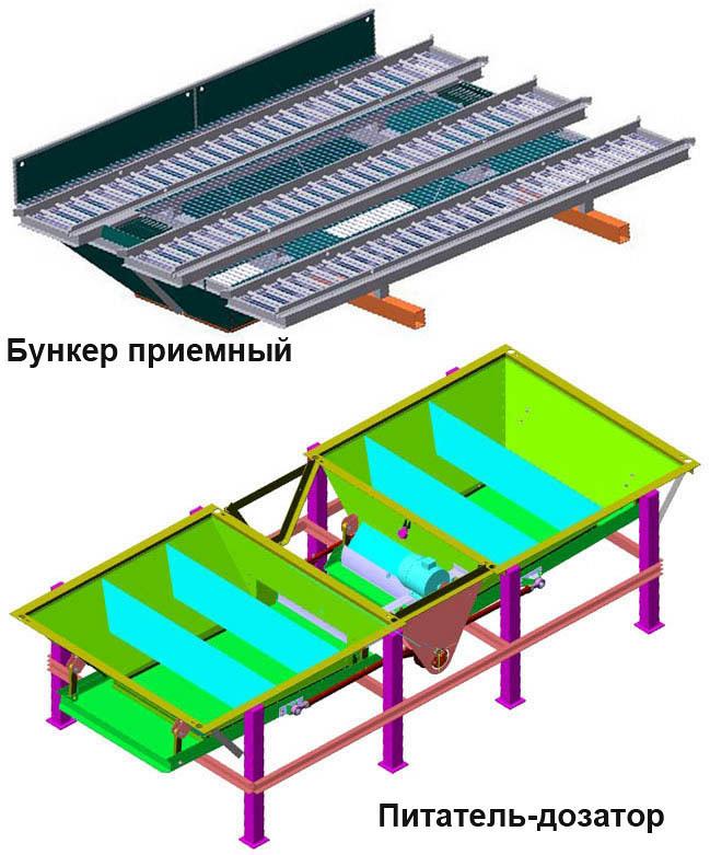 ЗАВ-40.13.000 Бункер приемный. ОП-50.02.000 Питатель-дозатор