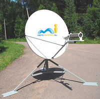 Офсетная приемо-передающая антенна Ku-диапазона диаметром 1.2 м
