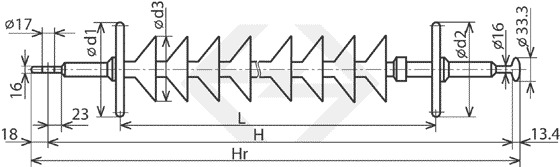 Линейные подвесные полимерные изоляторы для ЛЭП 35-220 кВ ЛК 70/35-АIV