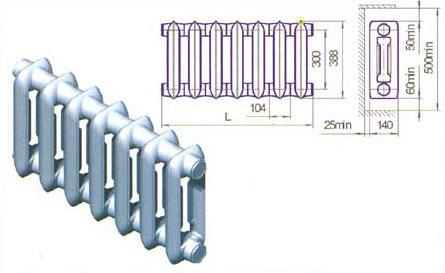 Радиатор чугунный МС-140М-300