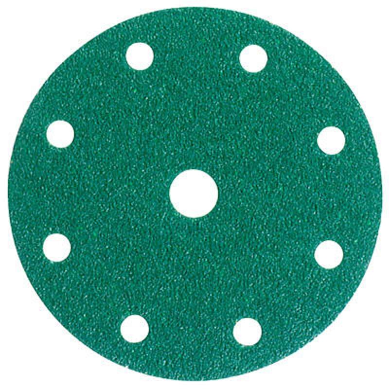Круги шлифовальные Hookit зеленые 9 отверстий
