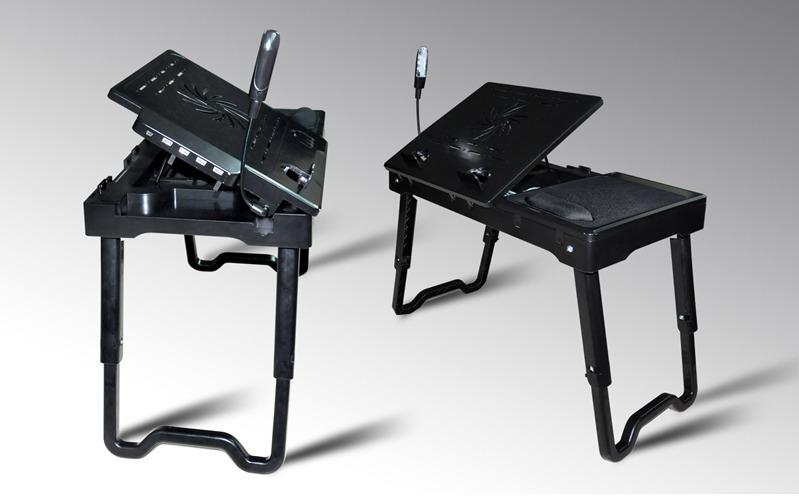 Столик для ноутбука Smart Bird PT-33A черный, USB-hub, лампа подстветки