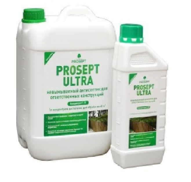 Невымываемый антисептик для внутренних и наружных работ PROSEPT ULTRA -  концентрат 1:10, 5 литров