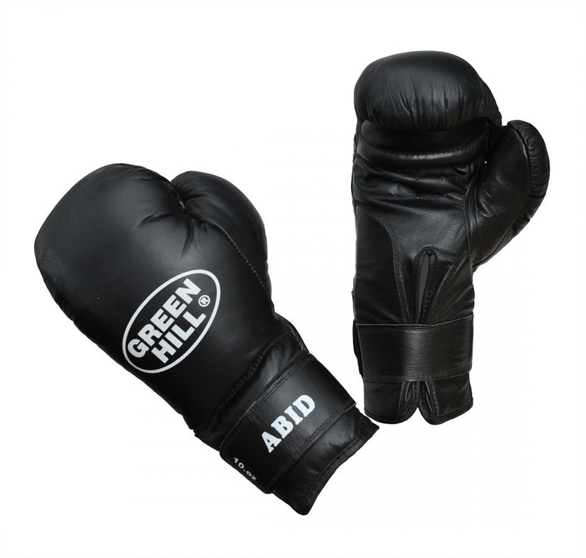 Перчатки Abid BGA-2024  Черные  8 oz бокс. кож.