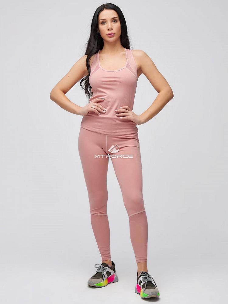 Женский спортивный костюм для фитнеса розового цвета 21106R