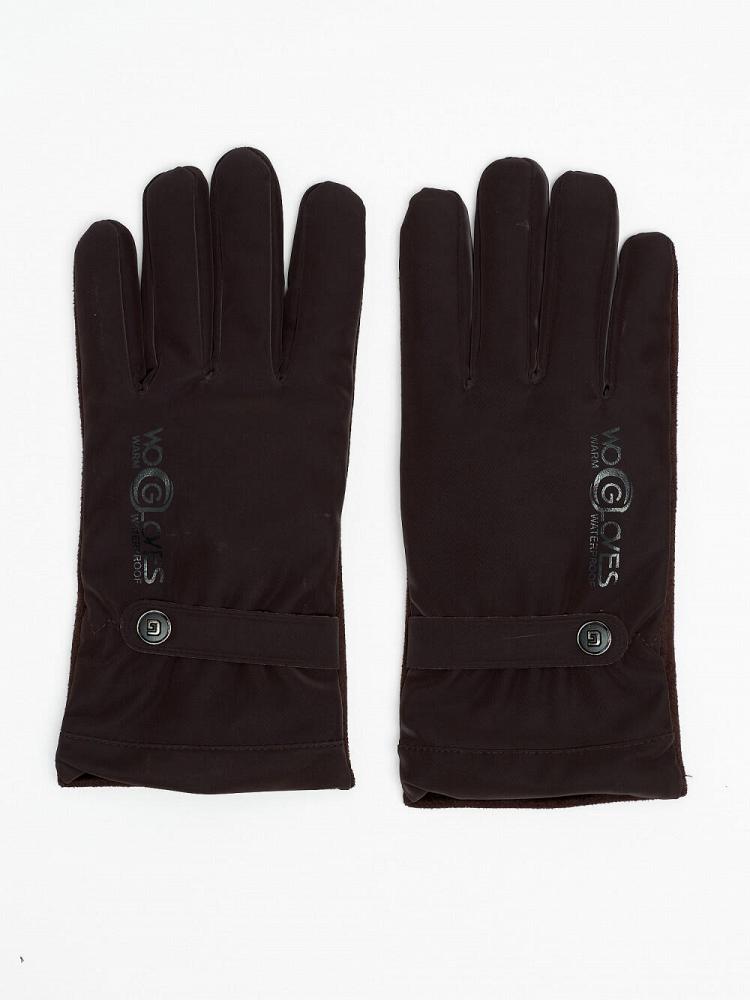 Классические перчатки зимние мужские коричневого цвета 603K